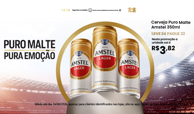 Cerveja Amstel 350ml até 14/06